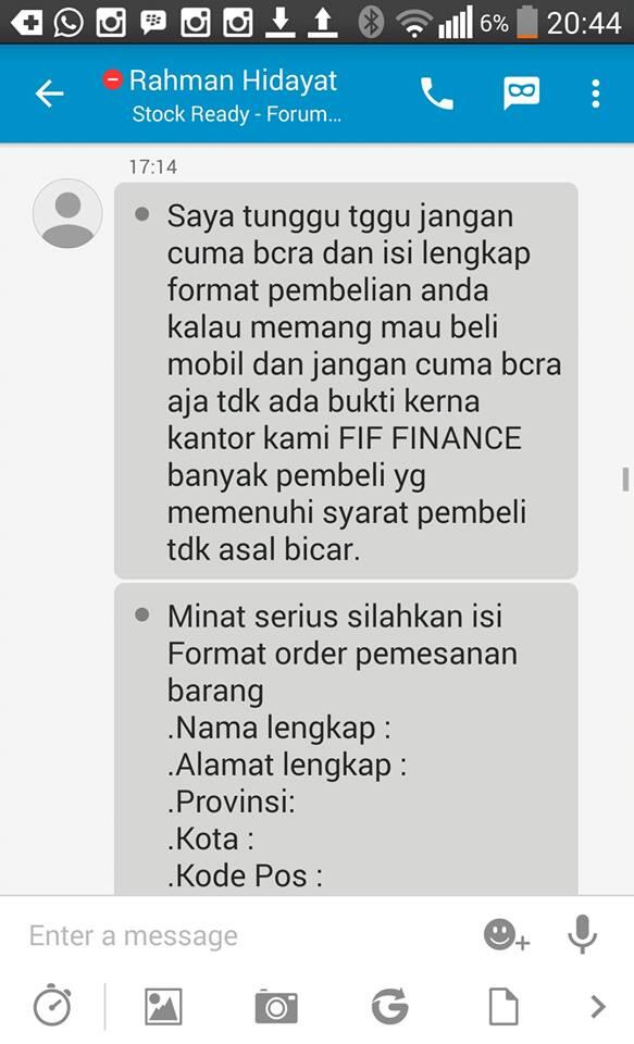 Orang ini 'ditipu' Rp 65 juta beli mobil via BBM, tapi malah bahagia!