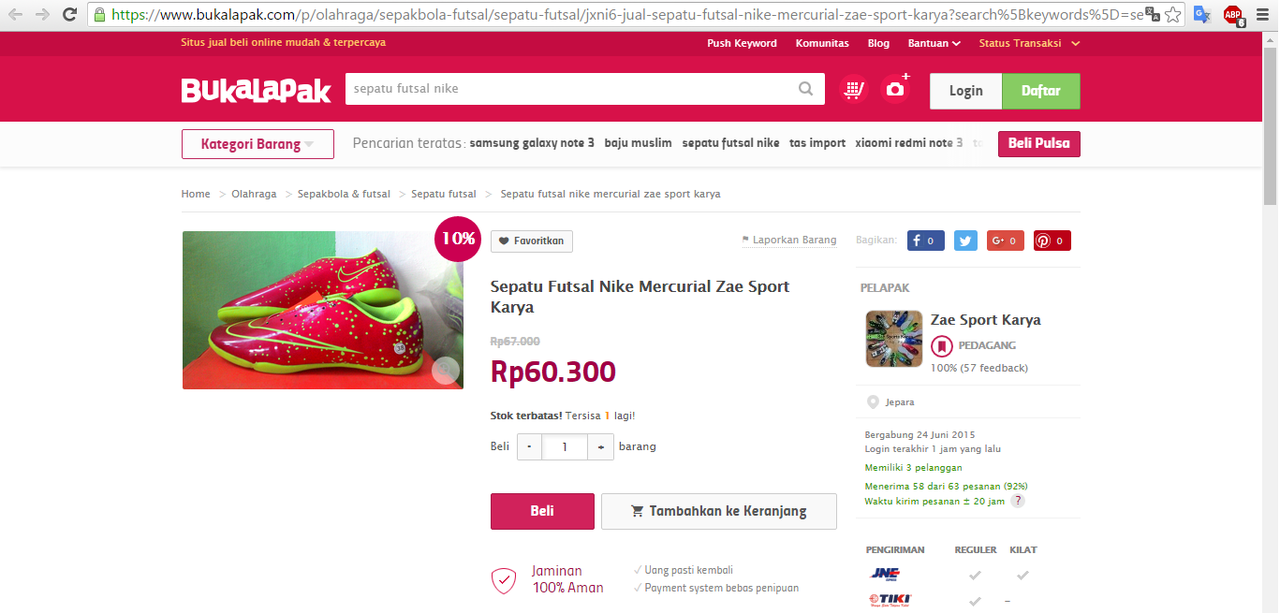 Sepatu Futsal Nike Mercurial Murah Gan!