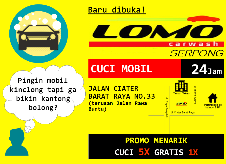CUCI MOBIL + WAX @ LOMO Carwash - Cuci Mobil 24 Jam Jakarta Barat