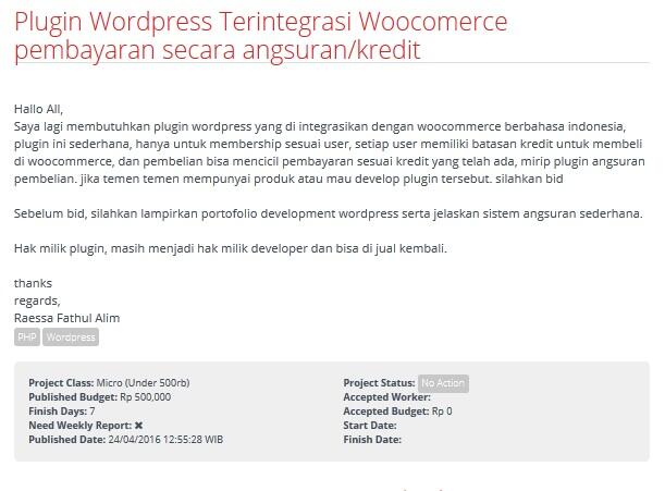 &#91;Lowongan Freelance &#93; Butuh Plugin Wordpress