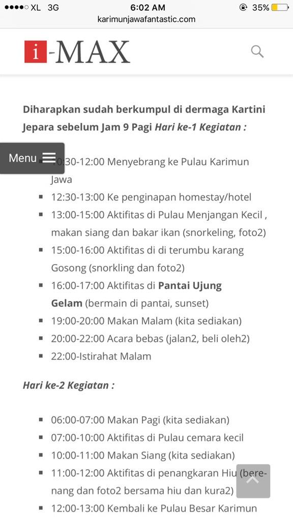 Jangan Pernah Pakai Malsa Holiday/Karimun Jawa Fantastic