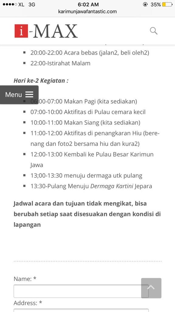 Jangan Pernah Pakai Malsa Holiday/Karimun Jawa Fantastic