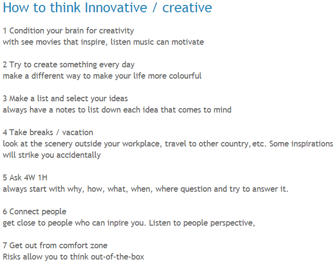 How To Think Innovative/Creative