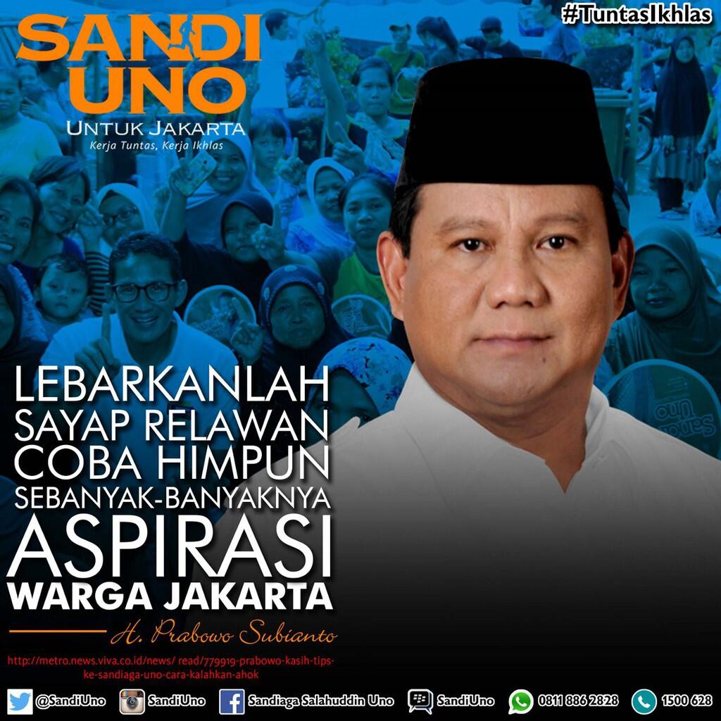Sandiaga Uno diberi bekal Prabowo Subianto dalam Pilgub DKI 2017