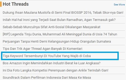 Tiga Keyword Tersembunyi Di YouTube Yang Wajib di Coba