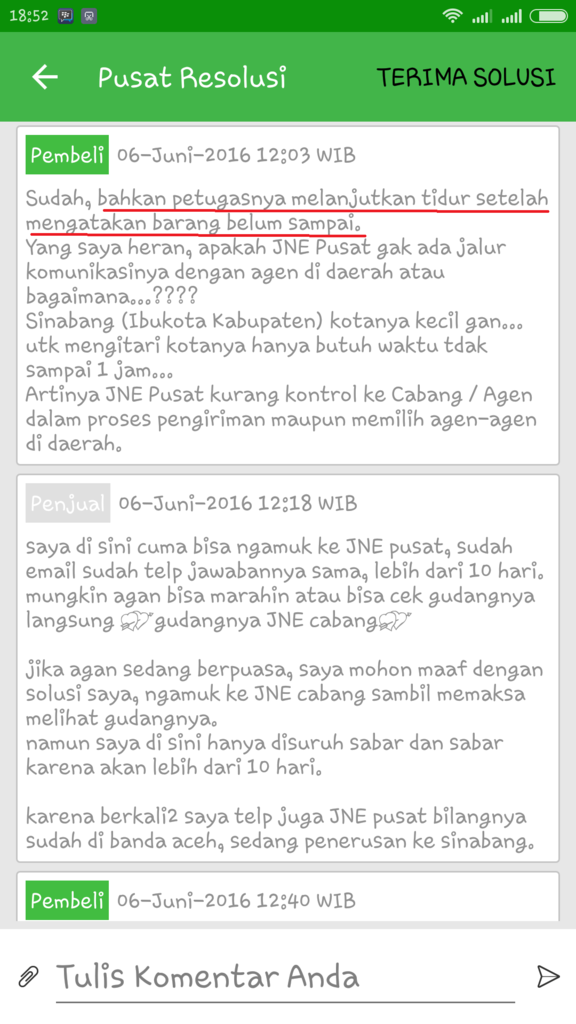 JNE tidak peduli &amp; masa bodoh dengan paket customer yg sudah membayar jasanya.