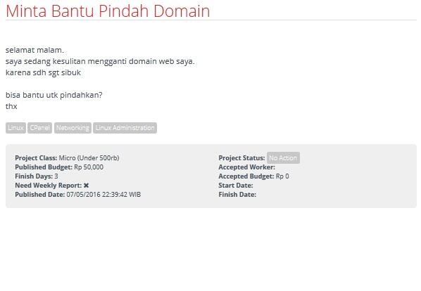 &#91;LOWONGAN FREELANCER&#93; Memindahkan domain