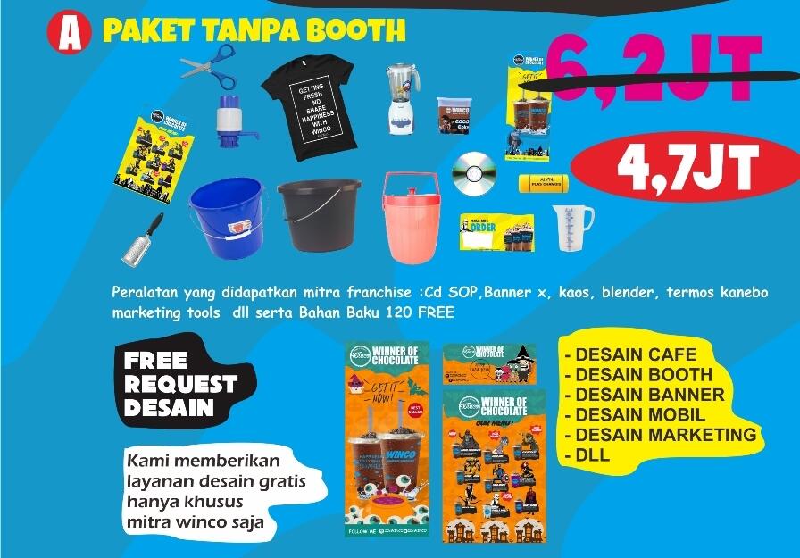PAKET RESELLER/MITRA ES COKLAT WINCO (MULAI DARI 4JUTAAN) FREE ONGKIR SE INDONESIA