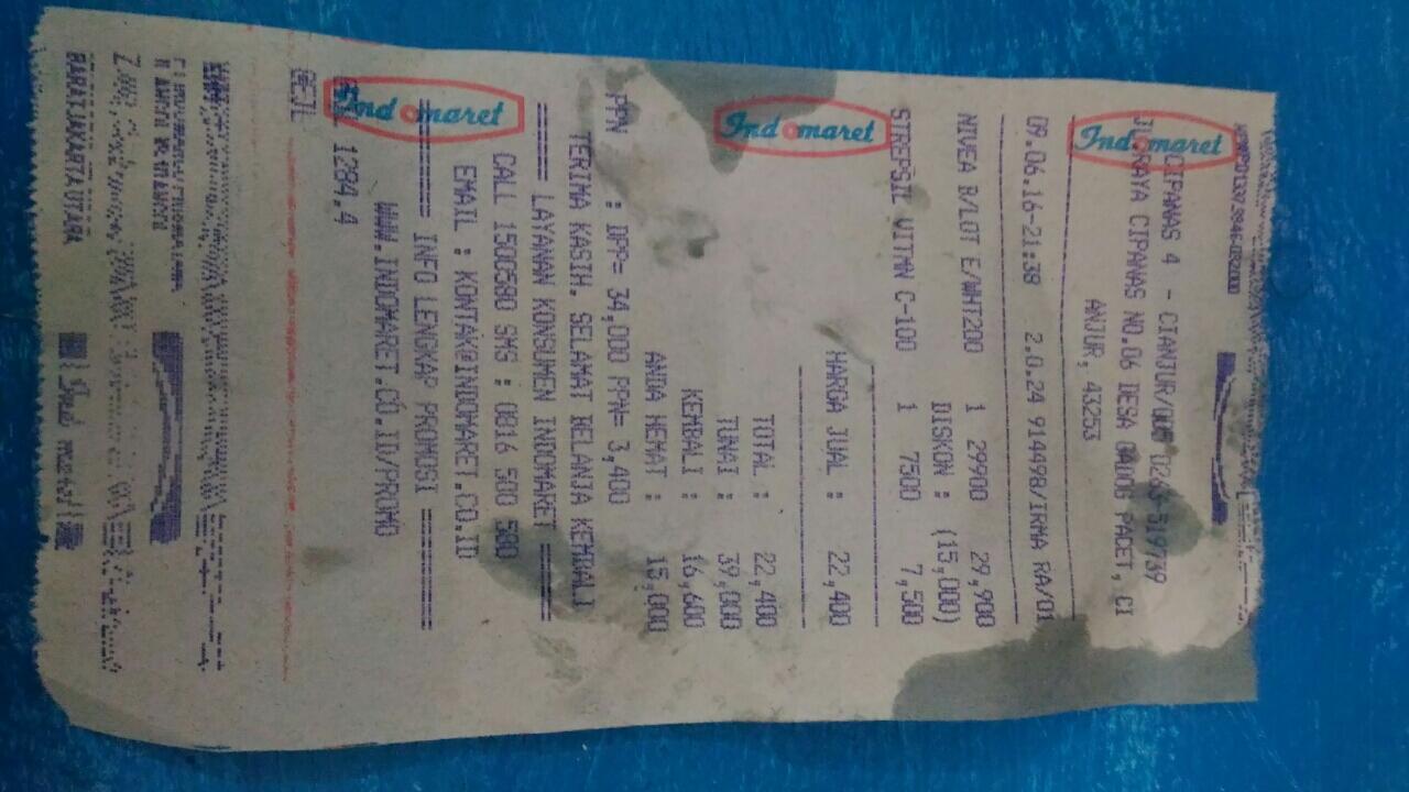 Hati2 bila belanja di ind**aret,teliti struk nya