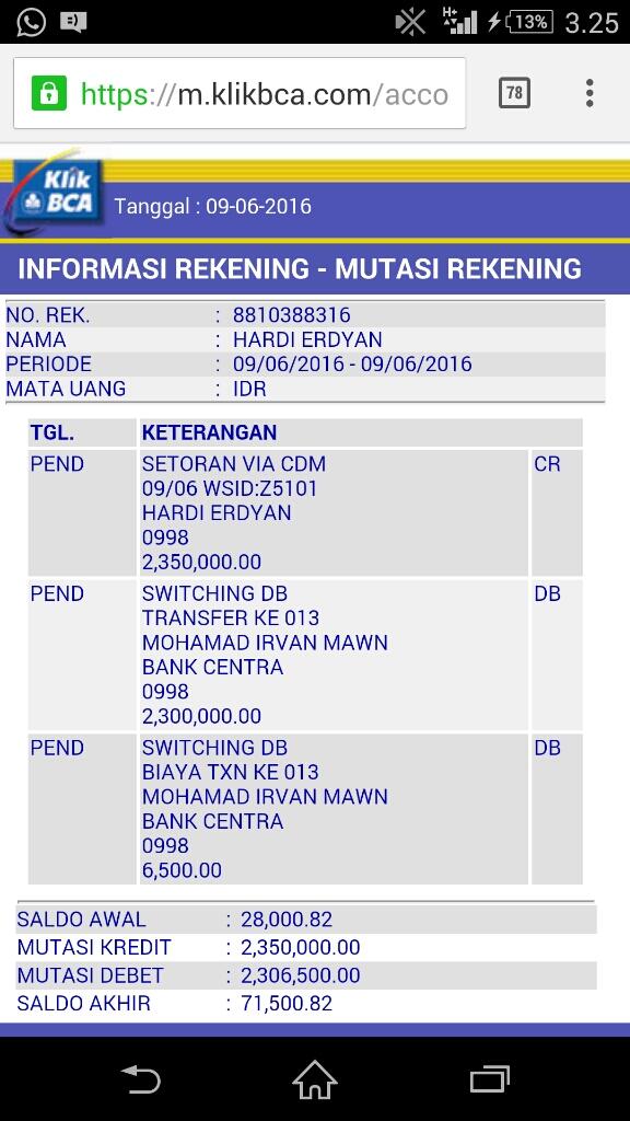 Hati Hati id jemurankolor rekening bank permata 4120086257 an mohamad irvan mawn
