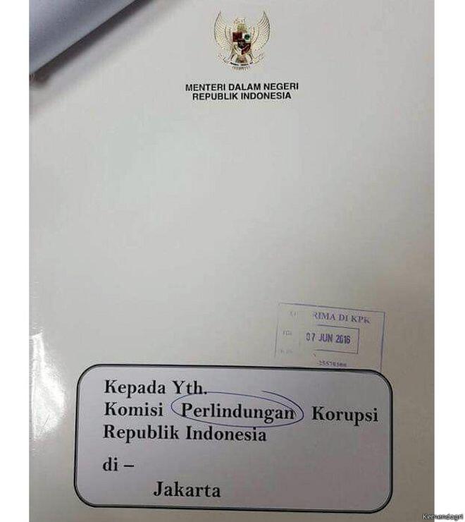 Salah ketik 'Komisi Perlindungan Korupsi', Mendagri pecat stafnya