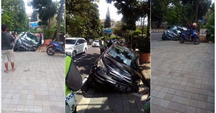 
Mobil Terios ini terperosok ke selokan gara-gara kecoak, kok bisa ya?