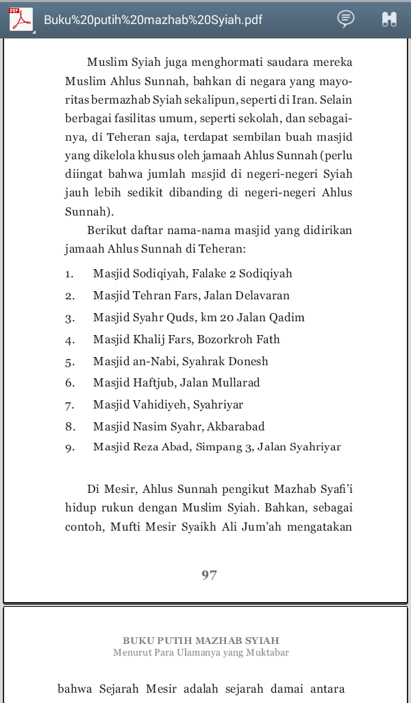 Mesjid ahlussunnah di ibukota Syiah Iran ( Teheran )