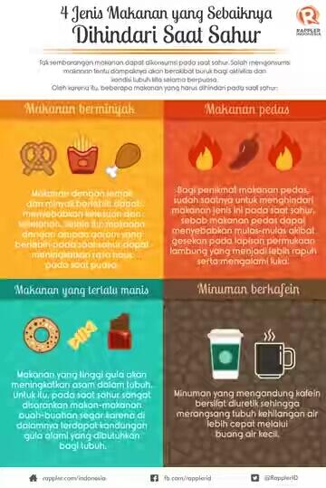 makanan yang "tidak" di anjurkan saat sahur