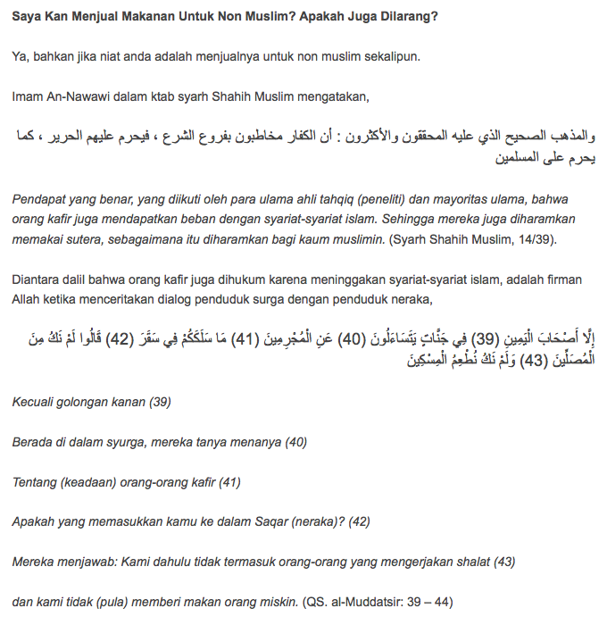 Hukum Menjual dan Berdagang makanan di Siang hari saat Ramadhan