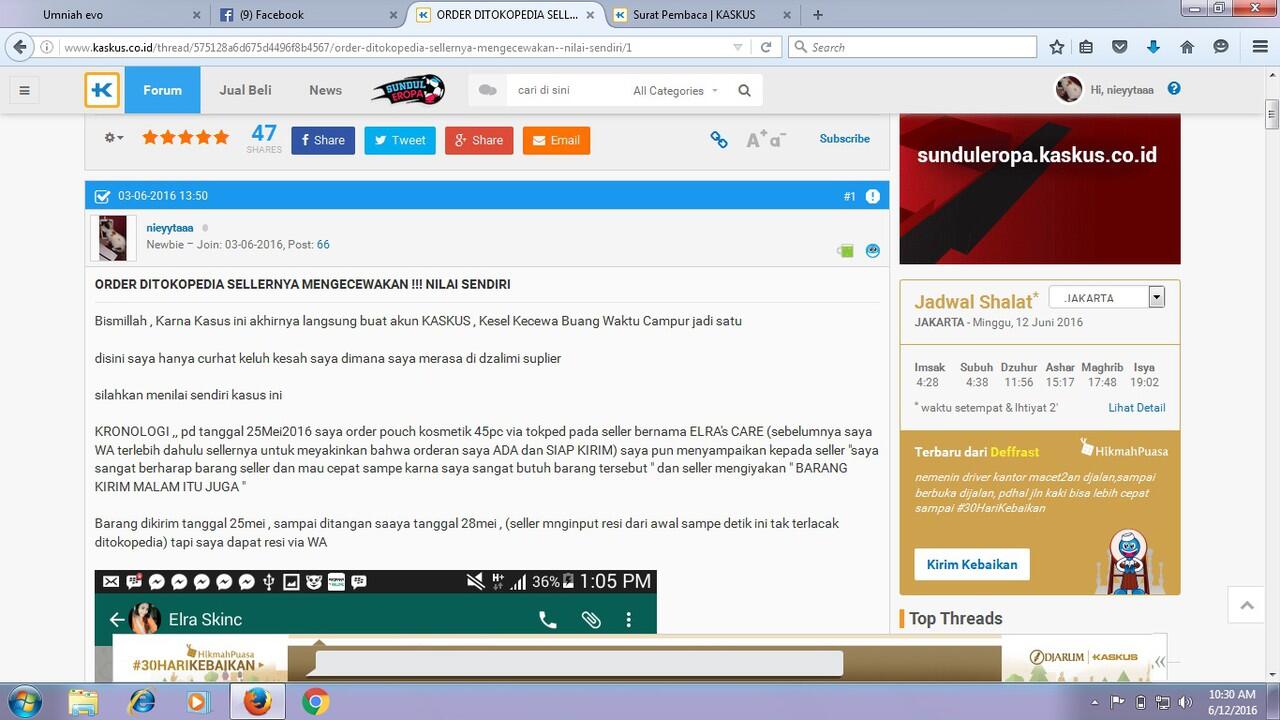 Be Carefull , Seller Tokopedia ID Elra's Care Not Recomended , MENGECEWAKAN !!!!