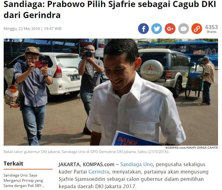 Peta Politik Pilgub DKI Pasca Selesainya Kasus Sumber Waras