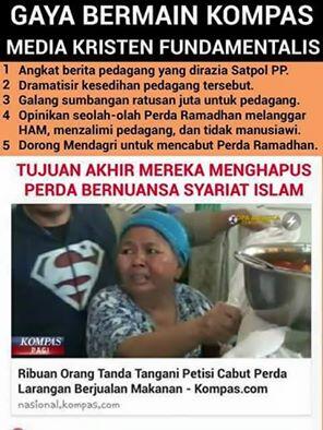 Framing Berita Dikasus Razia Warteg, FPI akan Datangi Media Kompas