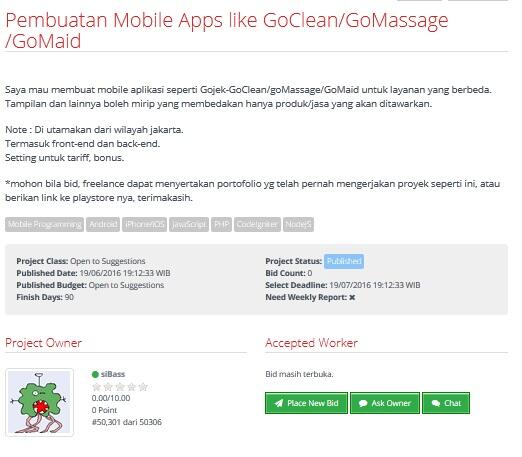 &#91;LOWONGAN FREELANCER&#93; Pembuatan Mobile Apps like GoClean/GoMassage/GoMaid