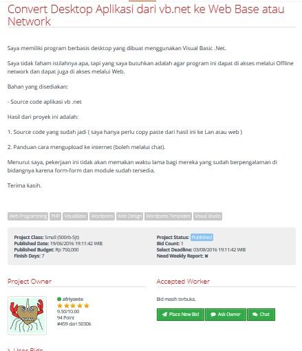 &#91;LOWONGAN FREELANCER&#93; Convert Desktop Aplikasi dari vb.net ke Web Base atau Network