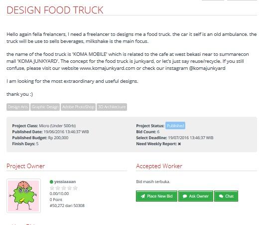 &#91;LOWONGAN FREELANCER&#93; DESIGN FOOD TRUCK