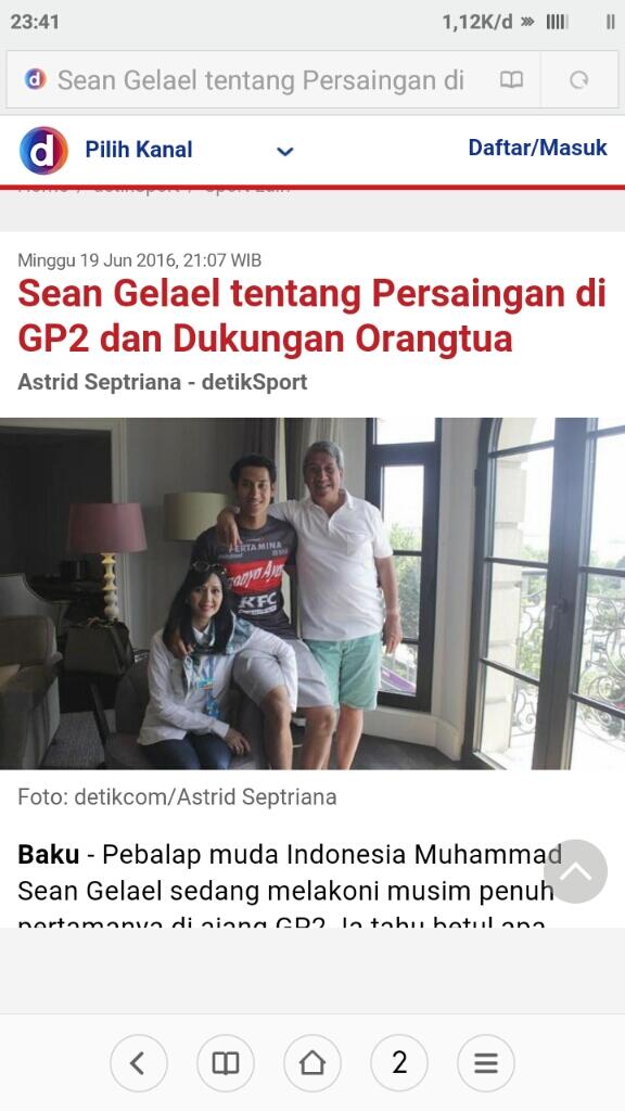 Sean Gelael tentang Persaingan di GP2 dan Dukungan Orangtua
