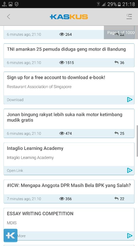 Applikasi Kaskus penuh iklan!