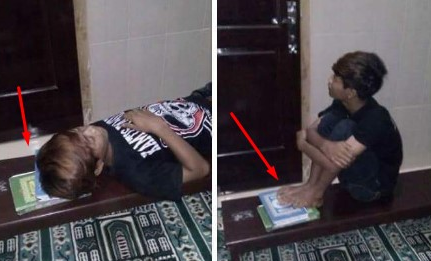 Polisi bebaskan remaja yang duduk dan injak Alquran