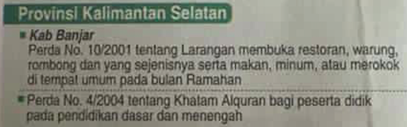 Mendagri Publikasikan 3.143 Perda yang Dicabut : Mana Perda Syariah Nya ???