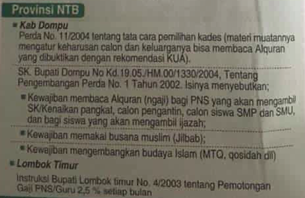 Mendagri Publikasikan 3.143 Perda yang Dicabut : Mana Perda Syariah Nya ???