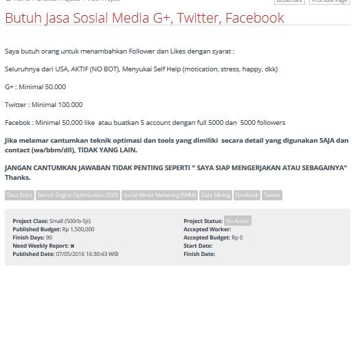 &#91;LOWONGAN FREELANCER&#93; Butuh Jasa Sosial Media G+, Twitter, Facebook