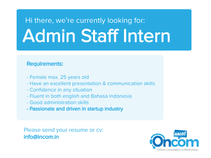 &#91;Admin Staff/Intern&#93; Oncom - Online Consultation and Mentorship (Mobile Application)