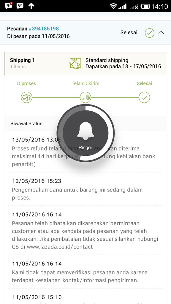 LAZADA TIDAK BERITIKAD BAIK MENYELESAIKAN PROSES REFUND DANA SAYA