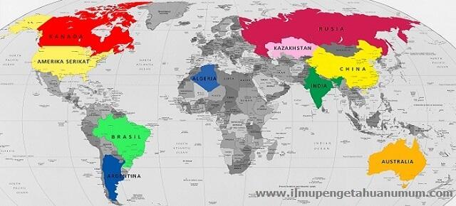 10 Negara TERBESAR di Dunia (+ luas semua negara di dunia)