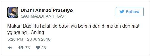 Gokiilll. Ahmad Dhani Bilang Makan Babi Itu Halal