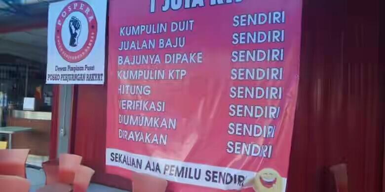 Spanduk Pospera, Sindir &quot;Teman Ahok&quot; soal Cara Mengumpulkan KTP