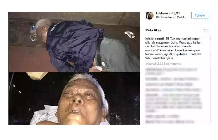 Krishna Murti Posting Foto Polisi Luka Parah dan ‘Pak Tua’ Yang Dihajar Hingga Tewas 