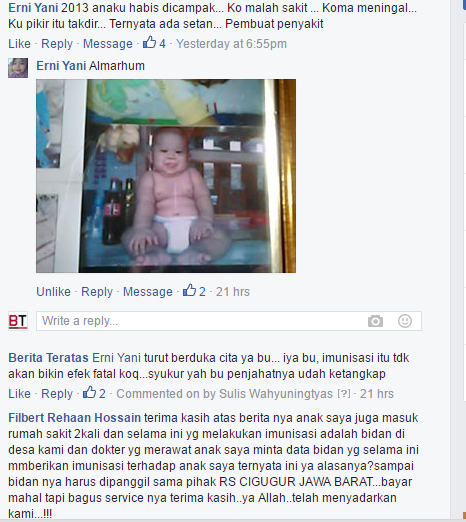 #Bikin Haru.....!! Netizen Ini Cerita Anaknya Meninggal Habis Diimunisasi