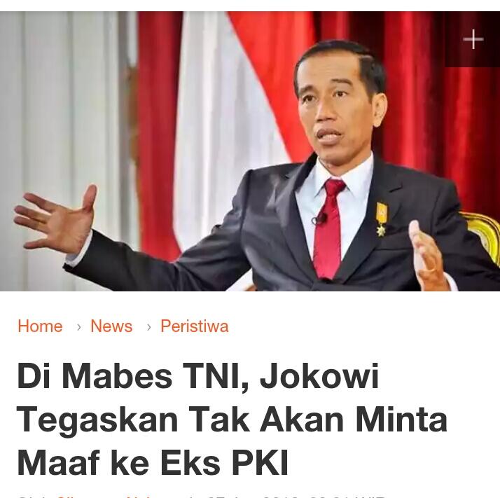 Presiden Jokowi Tegaskan Tak Akan Minta Maaf ke PKI
