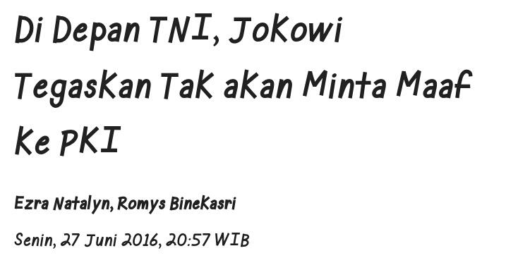 Presiden Jokowi Tegaskan Tak Akan Minta Maaf ke PKI