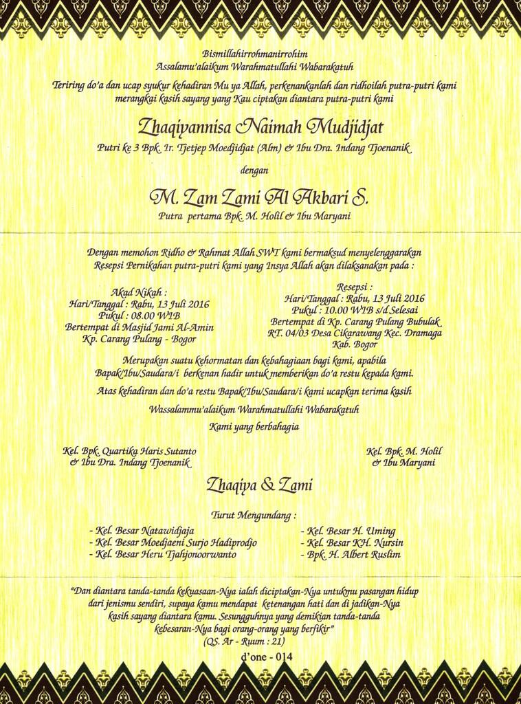 &#91;INVITATION&#93; Undangan Pernikah Zha.Sha