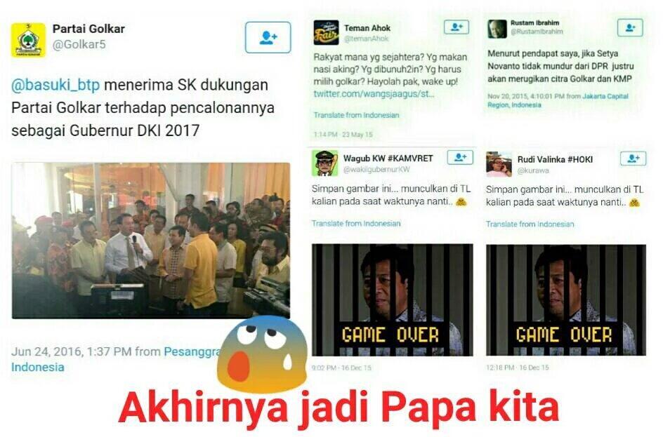 Ahok Galau, Teman Risau Untung Ada Papa Minta Saham