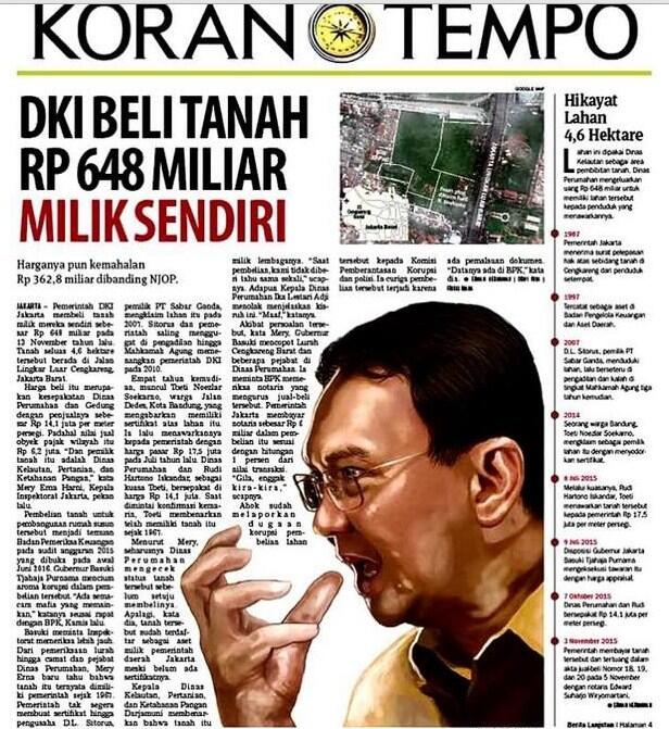 Belum Selesai SUMBER WARAS, Ehh DKI Punya Masalah Lagi Pembelian Tanah Rp 648 MILIAR