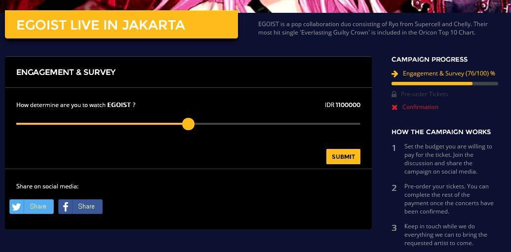 Ayo dukung supaya EGOIST bisa konser tunggal di Indonesia :)