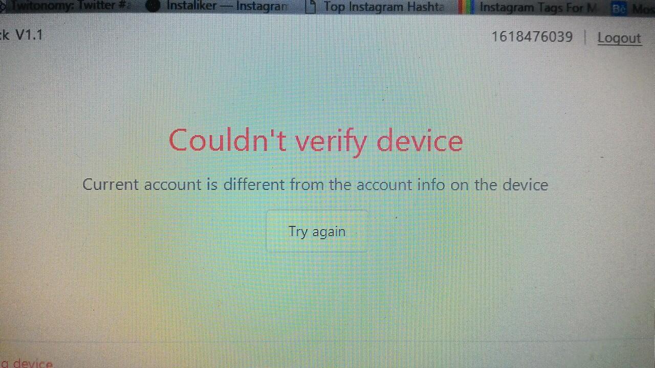 Couldn t verify mi account id перевод