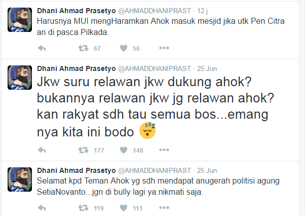 Ahmad Dhani: Harusnya MUI Mengharamkan Ahok Masuk Masjid