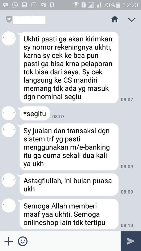 Pelajaran untuk para OL Shop agar bisa menghargai pembeli, surat untuk Hicaberindo