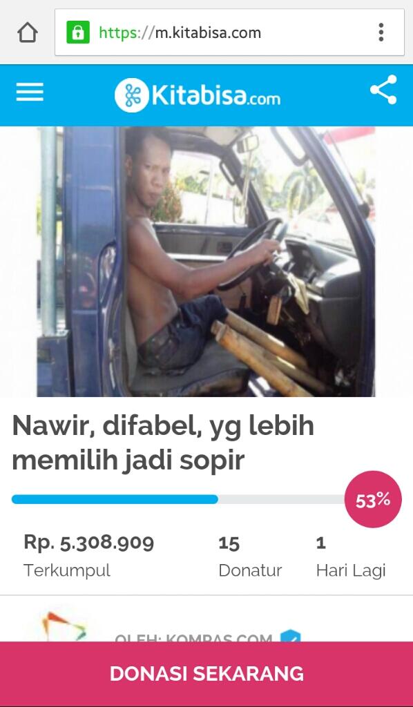 Demi Anak, Nawir Stop Jadi Pengemis dan Kerja Jadi Sopir meski Tak Punya Kaki