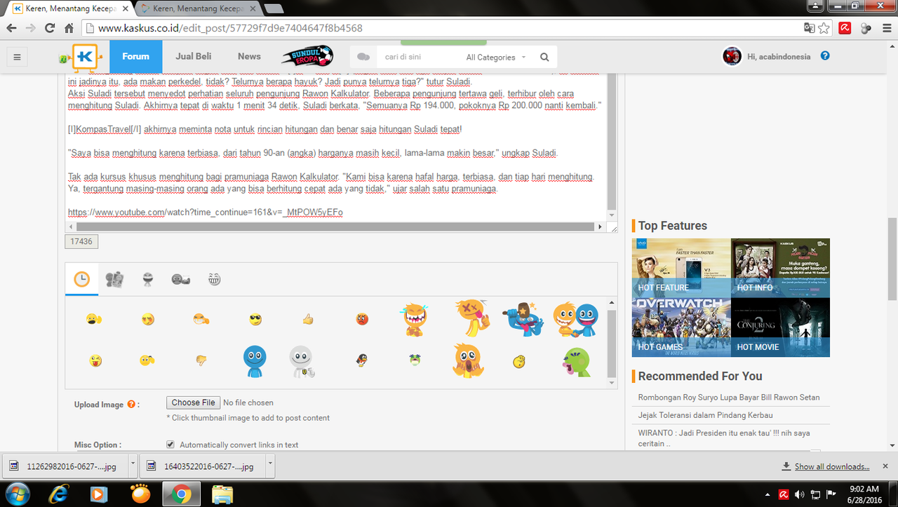 Upload video kenapa kaga muncul?