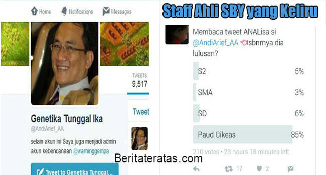 Dibully Netizen!! Andi Arief, Stafsus SBY Ini Disebut Lulusan PAUD Cikeas